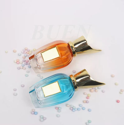 Colour 50ml Round Sticker Spray Coloured Empty Perfume Bottle With UV Unique Cap